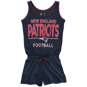 New England Patriots 5th & Ocean by New Era Girls Youth Baby Jersey Romper – Navy