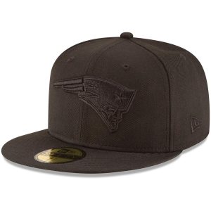 New England Patriots New Era Black on Black 59FIFTY Fitted Hat