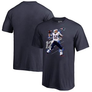 Tom Brady New England Patriots Youth Fade Away Player T-Shirt – Navy